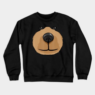 Cute Cartoon Bear Face Head Costume Party Halloween Crewneck Sweatshirt